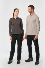 Polo Antibacteriano manga larga hombre