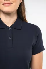 Polo de punto piqué manga corta mujer