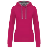 Sudadera capucha contrastada mujer