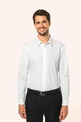 Camisa popelina manga larga hombre