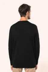 Jersey lana merina cuello de pico hombre