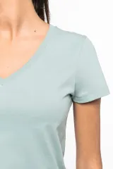 Camiseta ecorresponsable cuello de pico mujer