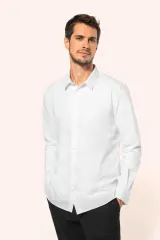 Camisa popelina manga larga hombre