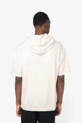 Sudadera ecorresponsable con capucha y hombros caídos de manga corta French Terry unisex