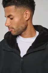 Parka larga con forro de sherpa unisex