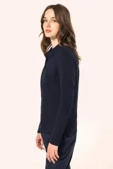 Polo Supima® manga larga mujer