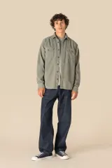 Sobrecamisa ecorresponsable efecto lavado de pana hombre
