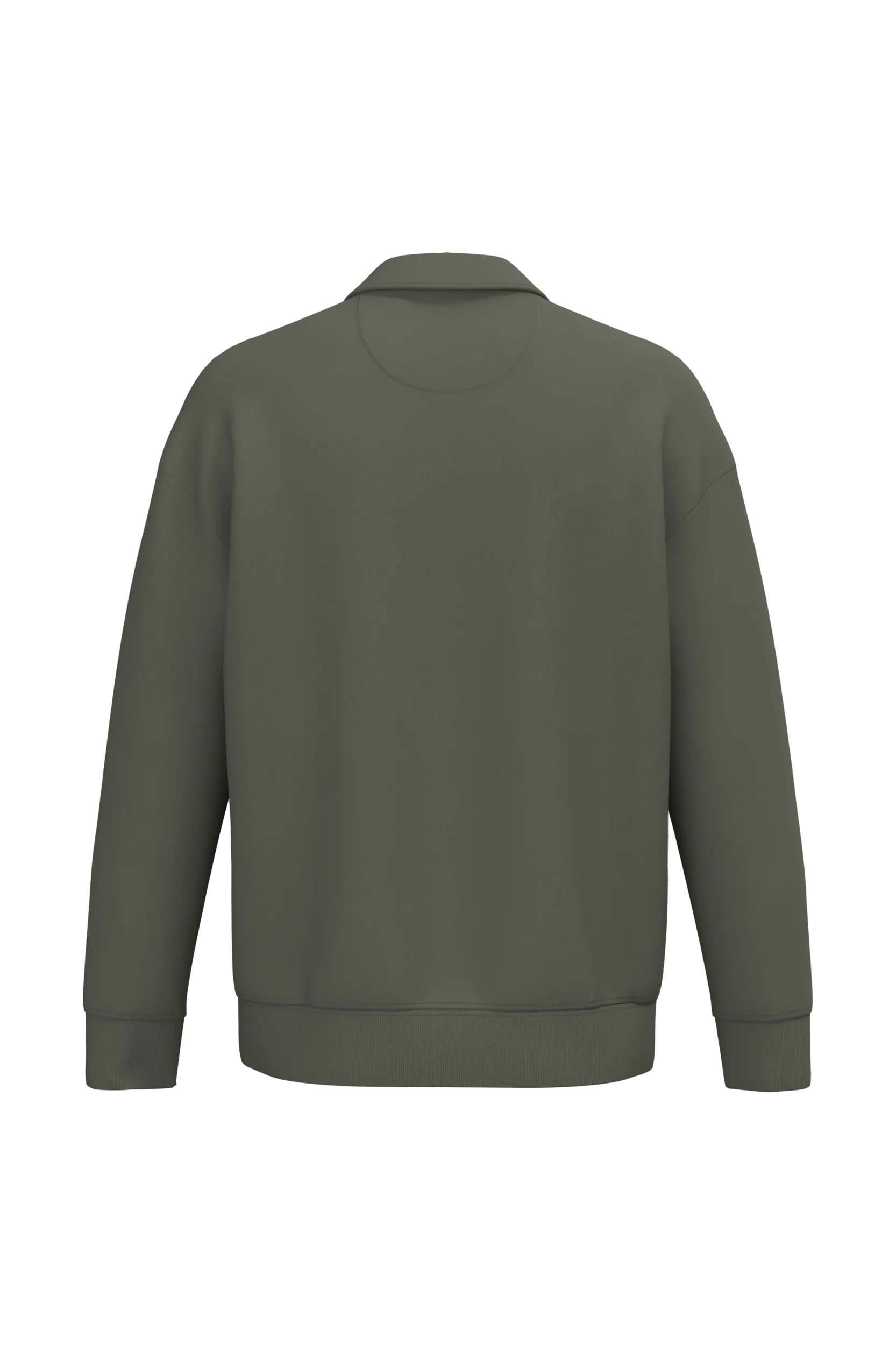 Sudadera ecorresponsable 1/4 cremallera cuello tipo polo y hombros caídos unisex