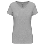 Camiseta con elastano cuello de pico mujer