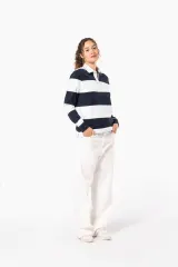 Polo a rayas manga larga unisex