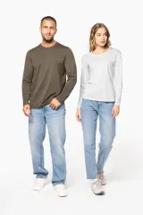 Camiseta maga larga y cuello redondo hombre