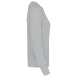 Sudadera algodón orgánico con cuello redondo y mangas raglan de mujer