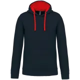 Sudadera capucha contrastada hombre