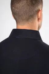 French rib - polo de canalé manga larga hombre