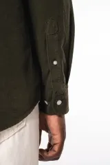 Camisa de pana manga larga hombre