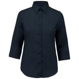 Camisa popelina de polialgodón manga 3/4 de fácil cuidado mujer