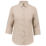 Camisa popelina de polialgodón manga 3/4 de fácil cuidado mujer