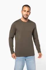 Camiseta maga larga y cuello redondo hombre