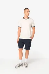 Camiseta ringer ecorresponsable con ribetes contrastados efecto lavado hombre