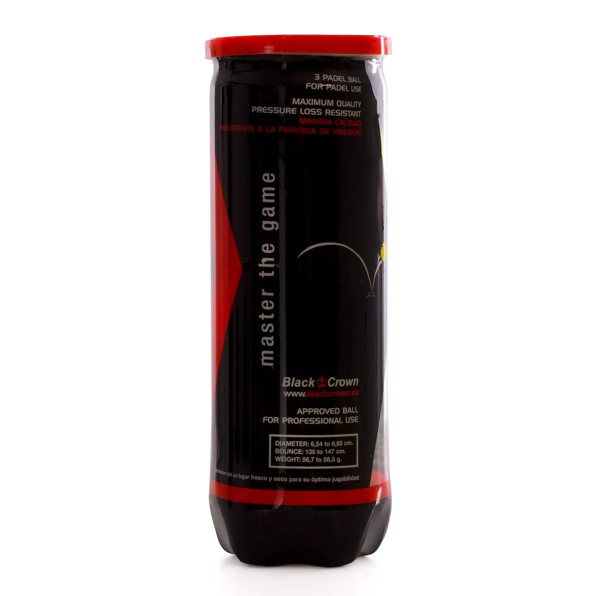 BOTE DE 3 PELOTAS DE PÁDEL BLACK CROWN PRO