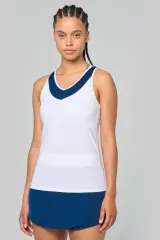Camiseta pádel sin mangas bicolor mujer