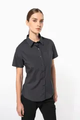 Camisa popelina manga corta mujer