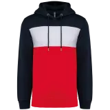 Sudadera tricolor con capucha unisex