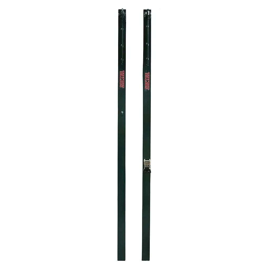 JUEGO DE 2 POSTES DE VOLEIBOL METÁLICOS CUADRADOS 80X80MM FIJOS