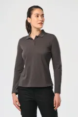Polo Antibacteriano manga larga mujer