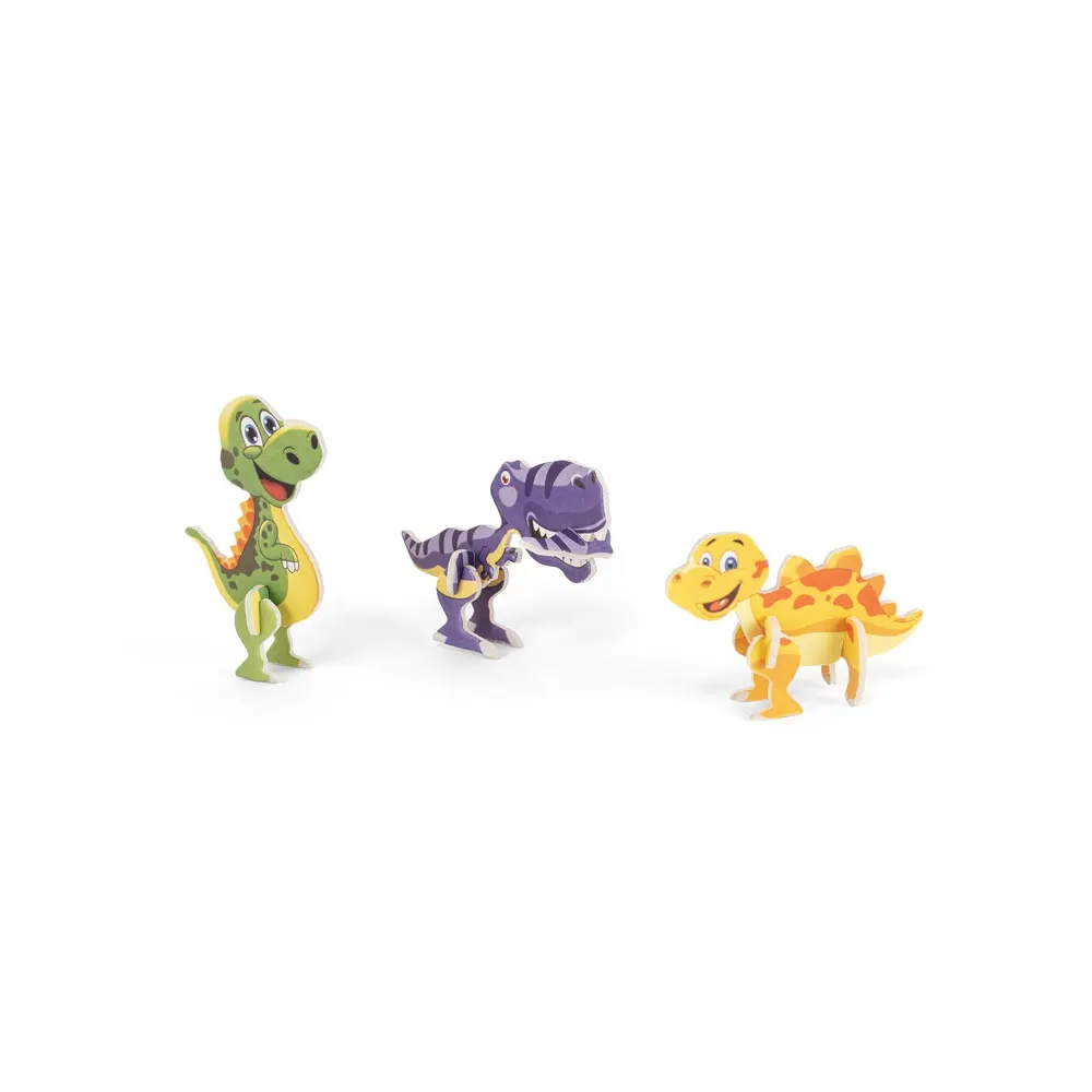 DINOSAURUS. Puzzle 3D de papel con forma de dinosaurio