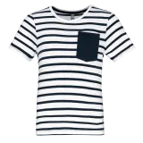 Camiseta Marinero a rayas con bolsillo manga corta para niños