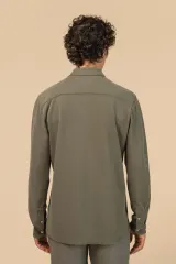 Camisa ecológica desteñida de punto piqué para hombre