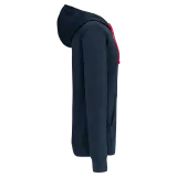 Sudadera capucha y cremallera contrastada