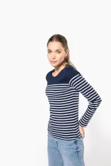 Camiseta marinera de manga larga de mujer