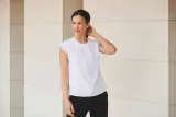 Top cuello plisado mujer
