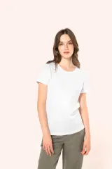 Camiseta Supima® cuello redondo manga corta mujer