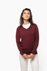 Jersey cuello de pico mujer