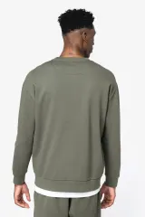 Sudadera ecorresponsable cuello redondo y hombros caídos felpa perchada unisex