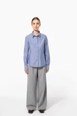 Camisa oxford manga larga mujer