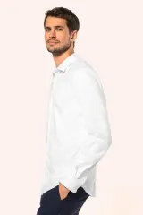 Camisa Oxford Pinpoint manga larga hombre