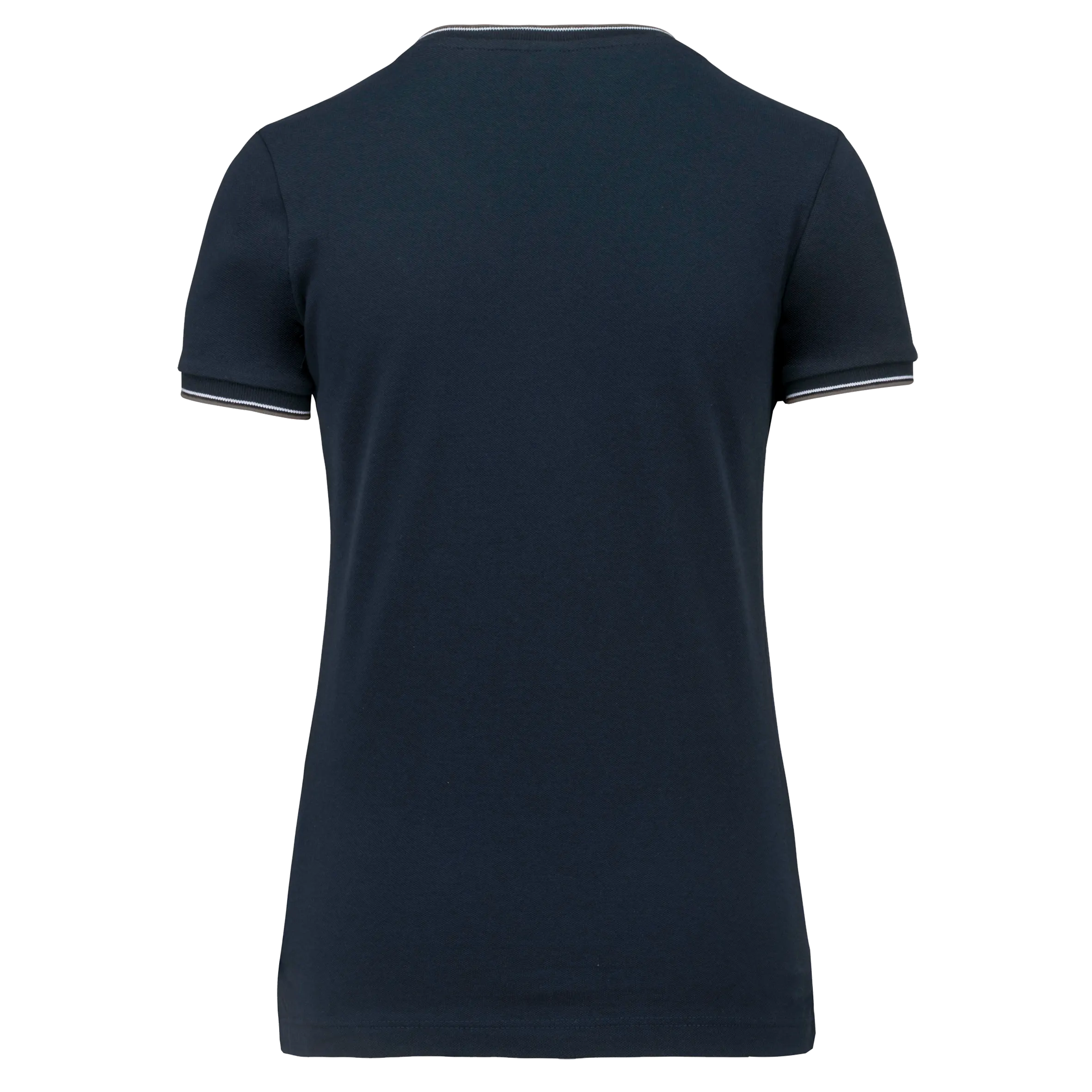 Camiseta de punto piqué con cuello de pico mujer
