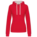 Sudadera capucha contrastada mujer