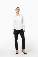 Camisa popelina manga larga mujer