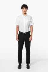 Camisa micro sarga no-plancha manga corta hombre