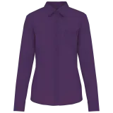 Camisa popelina de polialgodón manga larga mujer