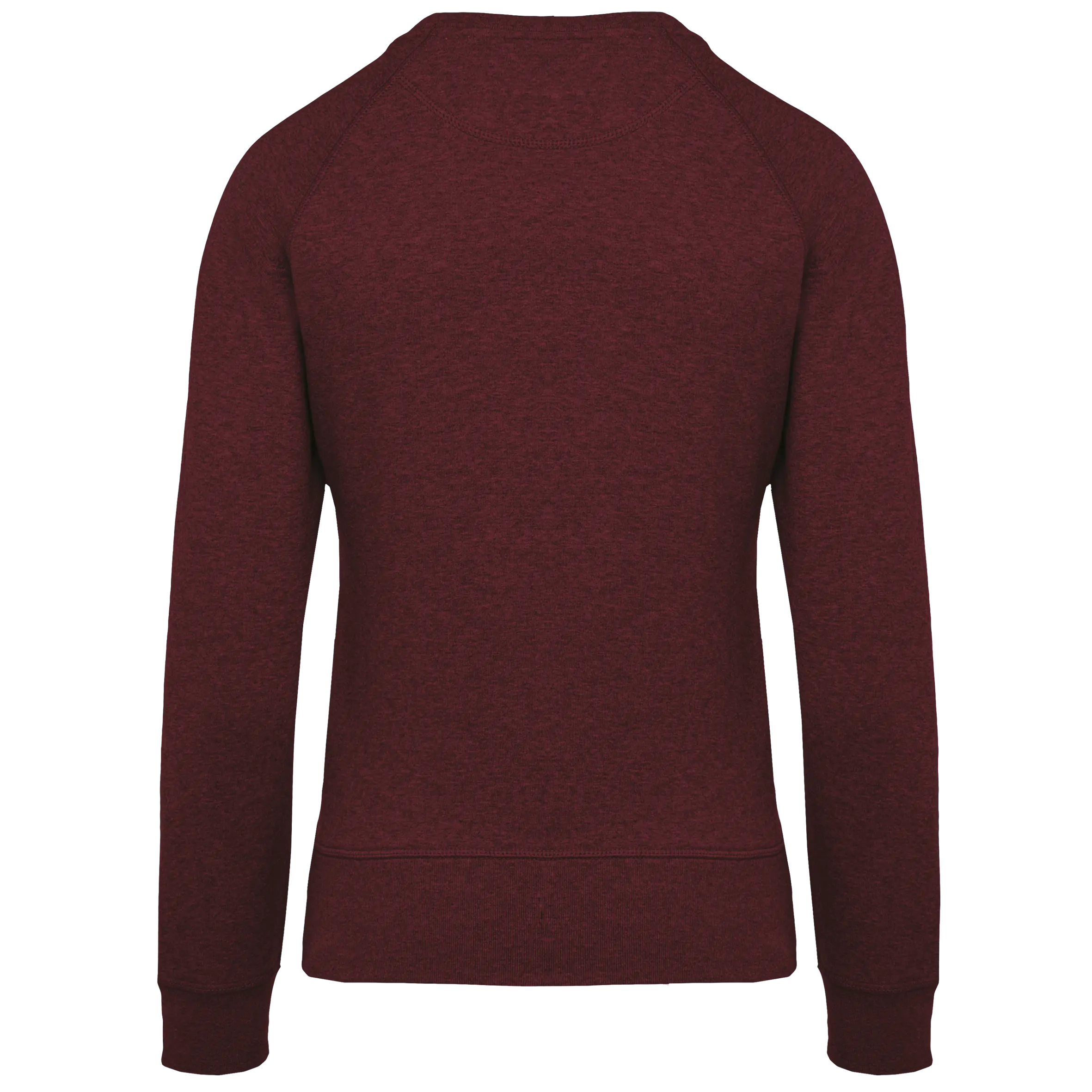 Sudadera algodón orgánico con cuello redondo y mangas raglan de mujer
