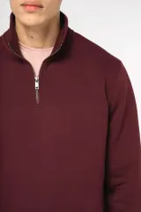 Sudadera ecorresponsable de cuello alto con cremallera hombre