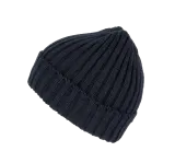 Gorro de punto canalé 2 x 1 con dobladillo