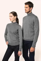 Jersey lana merina cuello vuelto mujer
