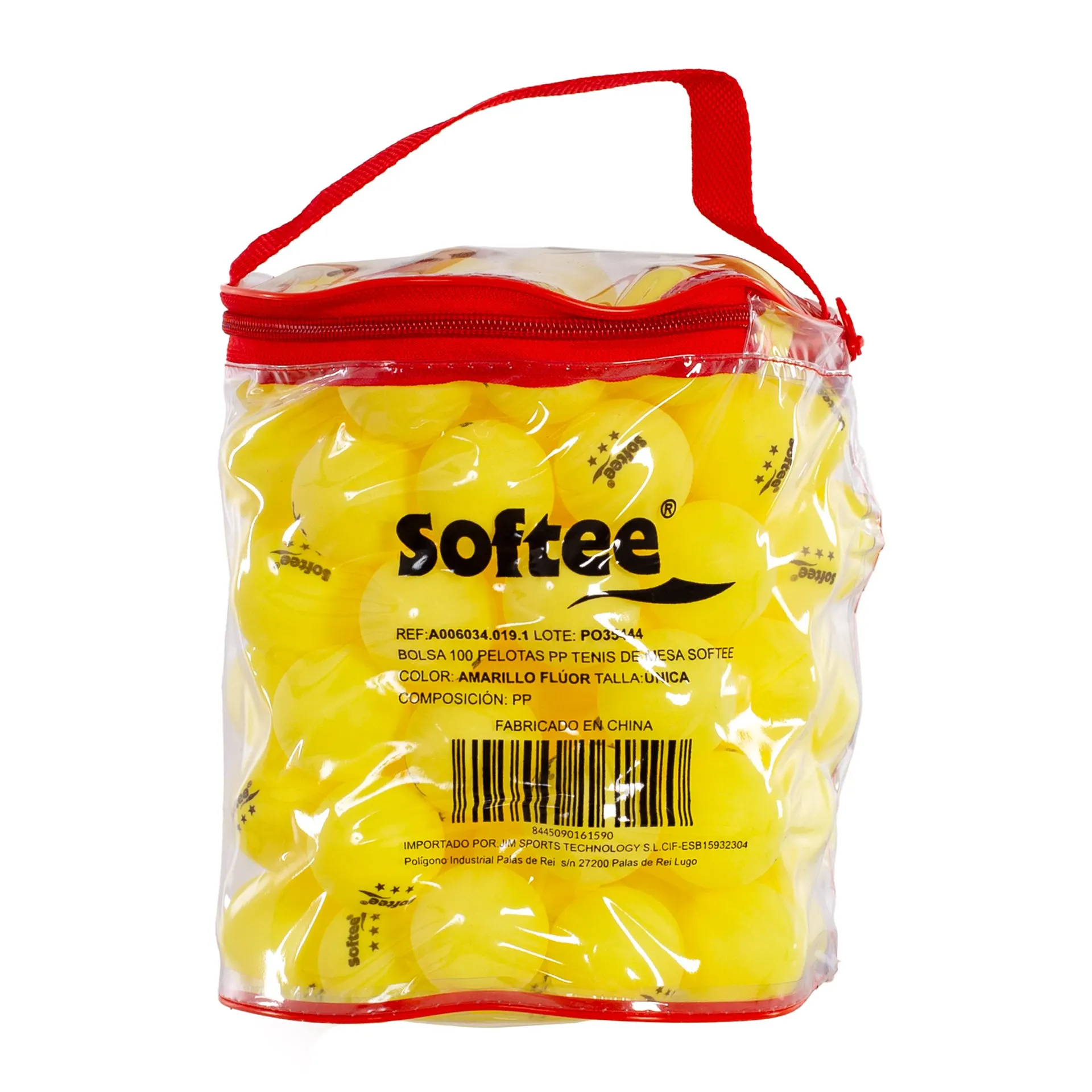 BOLSA 100 PELOTAS PP TENIS DE MESA SOFTEE